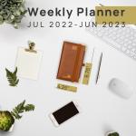 Executive 12 Month Small Academic Planner Brown Vertical Layout