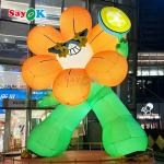 Customized Giant Lighting Inflatable Rich Flower For Advertising Decoration