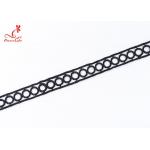 Cheerlifes Large Stock 1.9Cm Polyester Water Soluble Embroidery Black Circular Lace Trim Ribbon Border For Women Dress for sale