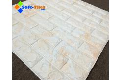 China Orange Red 25-30kg/cbm Self Adhesive Brick Textured Foam Wallpaper supplier