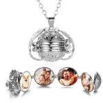Sublimation Magic Photo Pendant Memory Floating Photo Locket Necklace Plated Angel Wings Flash Box for sale