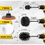 Extended Long Attachment Drill Scrubber Brush 6 Pack Black