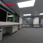 Chemistry Lab Workbenches Chemical Resistant Laminate Surface Steel Frame Fire Resistant Cabinets DTC105 DEG Hinges for sale