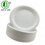 Super rigid paper plates extra strength white disposable bagasse plates for sale