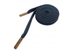 China Custom 100% Polyester 1cm Flat Hoodie String With Aglet Metal Tips supplier