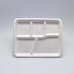 5 Compartment Biodegradable Bagasse Tableware Plates White Color Waterproof for sale