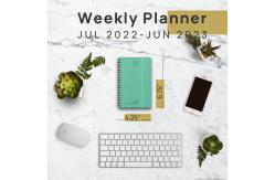 China Custom 4.25X6.75inch Mini Weekly Planner 2023 2023 Green PU Cover supplier