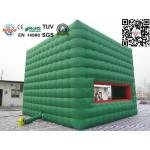 Green Cube Inflatable Cube Tent / Inflatable Marquee Tent For Advertising