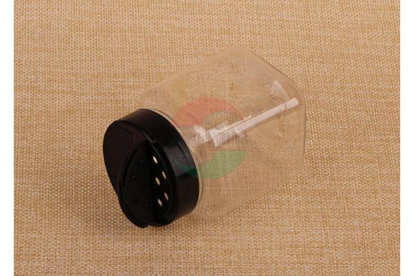 Square Pet Clear Plastic Jars Thick Powder / Salt / Spice Small Plastic Jars