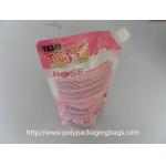 Customized Red Printed Stand Up Pouch With Spout Packaging Leak Proof for sale