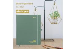 China Custom Casebound Student Weekly Planner Green Leatherette Cover supplier