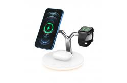 China Three In One 15w Magnetic Wireless Charger Iphone With Night Light supplier