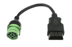 China Green Deutsch 9 Pin J1939 Male to J1962 OBD2 OBD-II Male CAN Bus Cable supplier