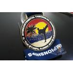 Taekwondo Round Custom Race Medals Sandblast Effect With Gold Plating for sale