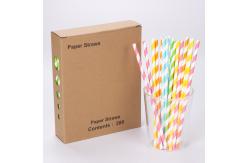 China Disposable Food Product 20cm Paper Straw with Custom Printed Biodegradable Design supplier