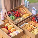 Disposable Kraft Paper Lunch Box for Camping Picnic Desserts for sale