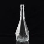 China 750ml Cut Shape Unique Design Glass Spirits Bottle Manufactured by for Custom Made for sale