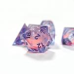 Pink Liquid Flowing Sand Resin Polyhedral Dice Multi - Noodle Tablet Game Dice Set
