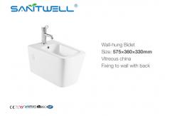 China Women Self Cleaning Bathroom Wall Mounted Bidet Ceramic Material 575 * 360 * 330mm supplier