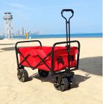 Wide Wheels Practical Foldable Beach Cart Welding Industrial Storage Folding Wagon for sale