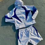 Windbreaker Jacket and Shorts Set Lightweight Sportswear Men Short Set Nylon Hoodie and Shorts Set Tracksuit Custom Manufacturer for sale