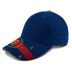 Blue Embroidered 6 Panel Baseball Cap With Metal Buckle for sale