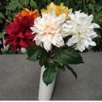European Style 3 Heads Dahlia Artificial Flower For Home Party Wedding Silk Flower for sale