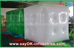 China Advertising White Green Inflatable Balloon / Cube Helium Balloon With Logo Print supplier