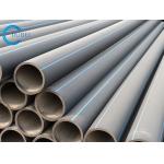 Black With Blue Strips Dredging HDPE Pipe For Customized Thickness And Steel Flange Connection for sale