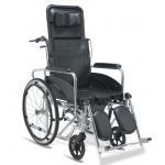 Elevating Footrest Foldable Wheelchair With Commode Adjustable Armrests for sale