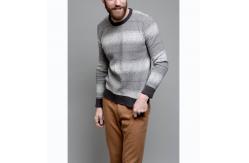 China 100 Cotton Knit Pullover Sweater Frequency Ombre Stripe For Adult Male supplier