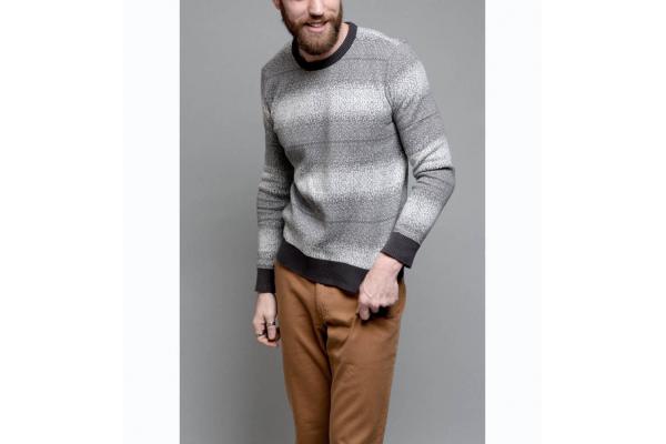 100 Cotton Knit Pullover Sweater Frequency Ombre Stripe For Adult Male