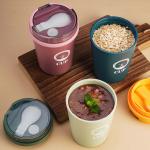Microwave Heating Oatmeal Breakfast Cup Airtight Plastic Porridge Cup With Spoon