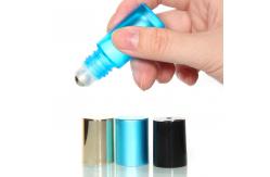 China Essential Oil amber Glass Roller Bottles Bulk With Gold Cap 10ml supplier
