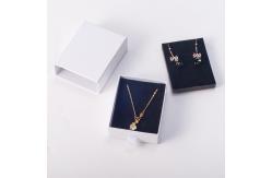 China Personalized White Paper Jewelry Boxes with sponge Simple Sliding Drawer supplier
