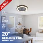 Bedroom Remote Control Silent DC Motor Low Profile Ceiling Fan With Lights for sale