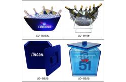 China Custom Logo Bar Led Wine Cooler Plastic Acrylic Ice Bucket Big Capacity supplier