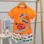 Cartoon Age 4 Cotton Pyjama Set 110cm Height 61cm Bust With Vehicle Pattern for sale