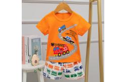 China Cartoon Age 4 Cotton Pyjama Set 110cm Height 61cm Bust With Vehicle Pattern supplier