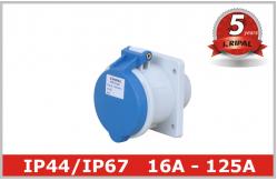 China 63A 125A Industrial Power Socket / Pin And Sleeve Receptacle Custom supplier