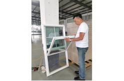 China NFRC Vinyl UPVC Single Hung Window With Grids And Nail Fins supplier