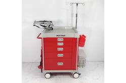 China Multiple Drawers Red First Aid Trolley Comprehensive Medical Equipment Storage supplier