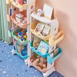 Childrens Plastic Garage Storage Shelves Two Tiers Plastic Stackable Shelf
