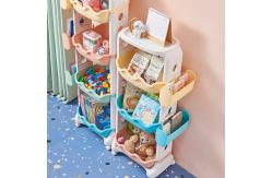 China Childrens Plastic Garage Storage Shelves Two Tiers Plastic Stackable Shelf supplier