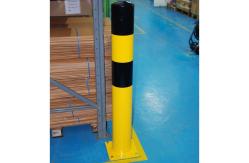 China 1.2m Yellow Steel Pipe Safety Bollard Black Bull XL Warehouse Bollards supplier