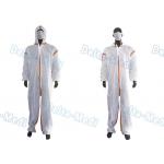 SMS White Disposable Coveralls , Chemical Protective Suit With Hood Tape Seam for sale