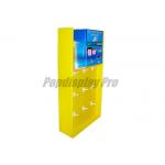 Recycled Cardboard Display Stand Hooks Yellow For Walgreen Healthy Wristband for sale