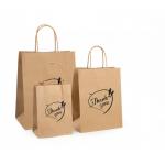 Varnishing Kraft Paper Handbag Recycled Brown Kraft Paper Bag SGS for sale