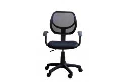 China Black Fabric Ergonomic Home Office Computer Chair With Mesh Back / Wheels supplier