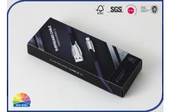 China Drawer Folding Sliding Paper Box USB Cable Packaging With Plastic Tray supplier